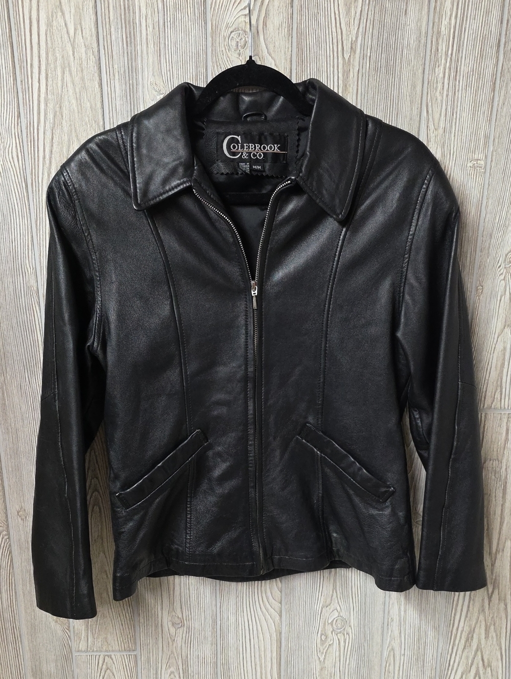 Colebrook & Co Black Leather Jacket Women's Size Medium